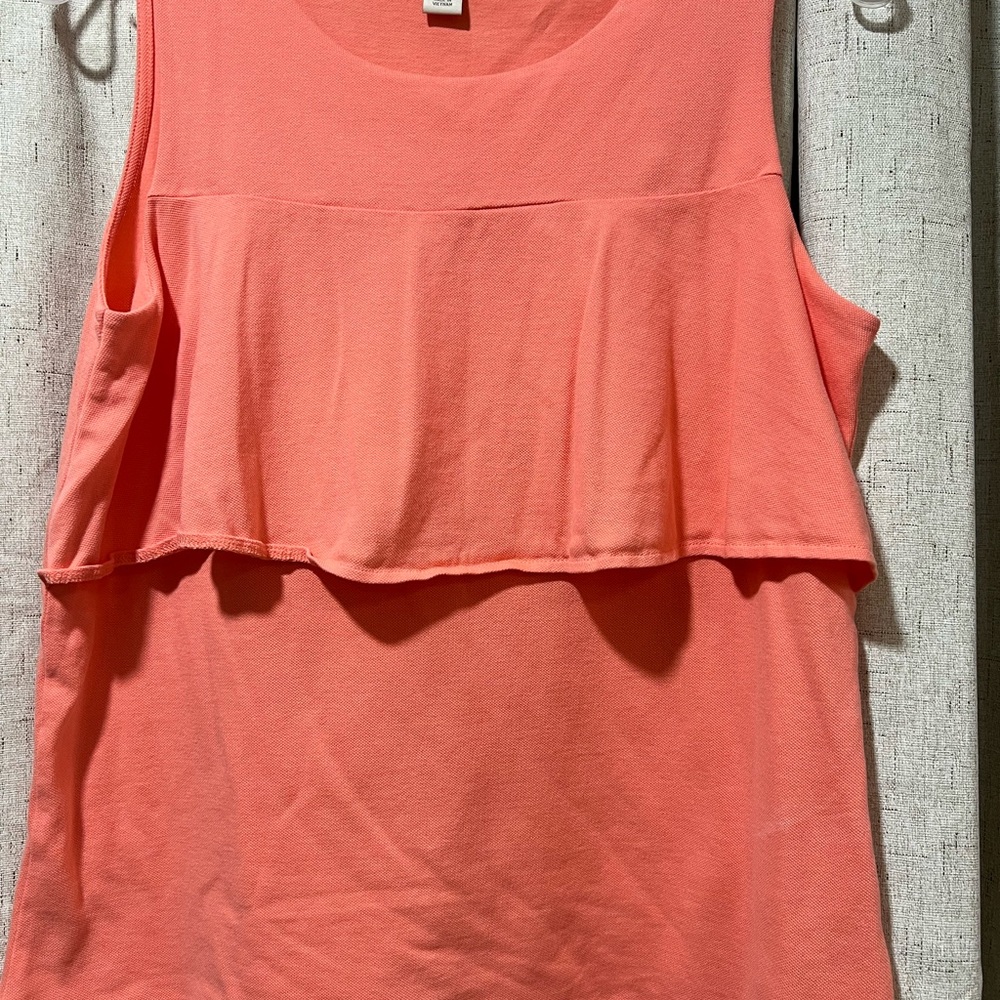 J. Crew Coral Layered Tank Top